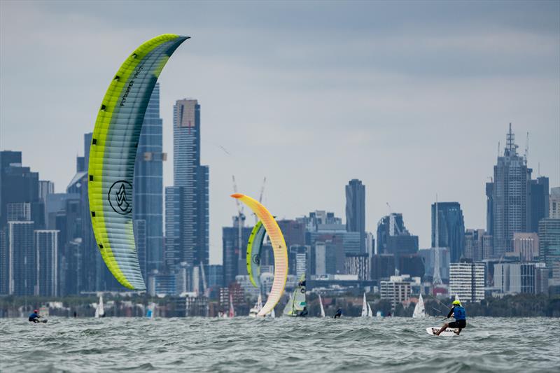 Kiting on Sail Melbourne 2022, day 5 photo copyright Beau Outteridge taken at Royal Brighton Yacht Club and featuring the Kiteboarding class
