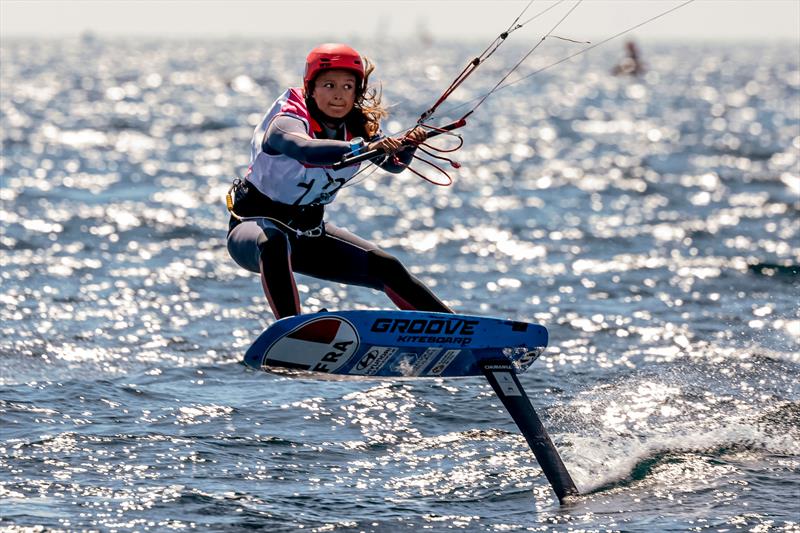 Women's Kitefoil - Day 5 - 53rd Semaine Olympique Francais, Hyeres photo copyright Sailing Energy / FFVOILE taken at COYCH Hyeres and featuring the Kiteboarding class