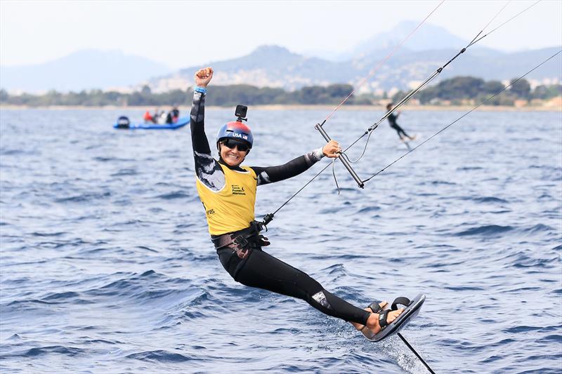 Women's kitefoil gold for Daniela Moroz (USA) in the 53rd Semaine Olympique Francais, Hyeres photo copyright Sailing Energy / FFVOILE taken at COYCH Hyeres and featuring the Kiteboarding class