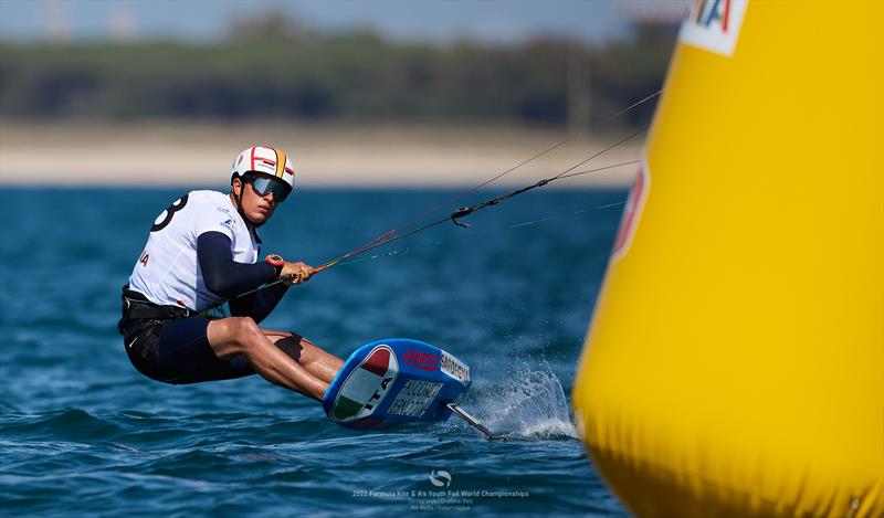 Riccardo Pianosi (ITA) won 3 of 4 races on day 1 of the IKA Kitefoiling Youth Worlds Torregrande 2022 - photo © Robert Hajduk / IKA media