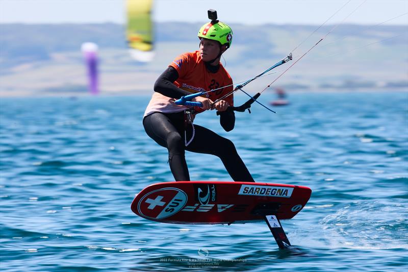 Four bullets for Gian Andrea Stragiotti (SUI) - IKA Kitefoiling Youth Worlds Torregrande 2022 - photo © Robert Hajduk / IKA media