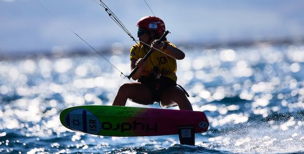 Maya Ashkenazi of Israel in dominant form on Day 3 in Torregrande - IKA Kitefoiling Youth Worlds Torregrande 2022 - photo © Robert Hajduk / IKA media