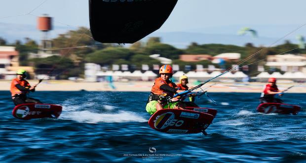 10-year-old Jean Paul Villegas from Colombia on Day 3 in Torregrande - IKA Kitefoiling Youth Worlds Torregrande 2022 photo copyright Robert Hajduk / IKA media taken at  and featuring the Kiteboarding class