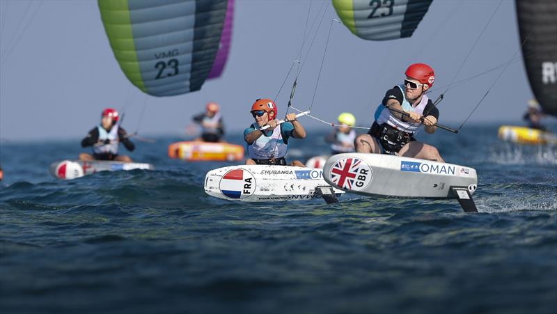 The racing during the Youth World Sailing Championships photo copyright Lloyd Images / Oman Sail taken at Oman Sail and featuring the Kiteboarding class