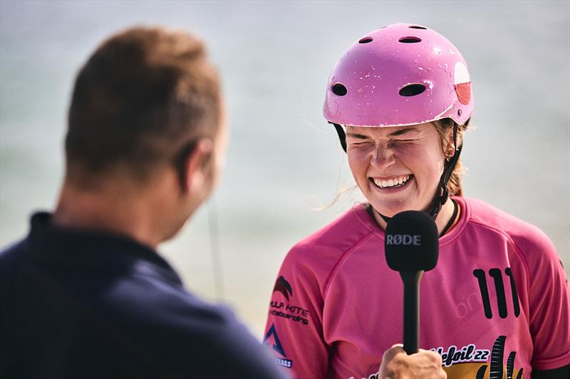 Nina Arcisz coming to terms with her inspiring performance - Kitefoiling Youth World Championships  photo copyright Robert Hajduk / IKA media taken at  and featuring the Kiteboarding class