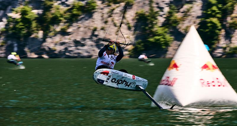 Lauriane Nolot on the edge of control - 2022 KiteFoil World Series Traunsee, Day 3 - photo © IKA Media / Robert Hajduk