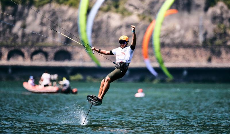 Martin Dolenc (CRO) won three of his four races - 2022 KiteFoil World Series Traunsee photo copyright IKA Media / Robert Hajduk taken at  and featuring the Kiteboarding class