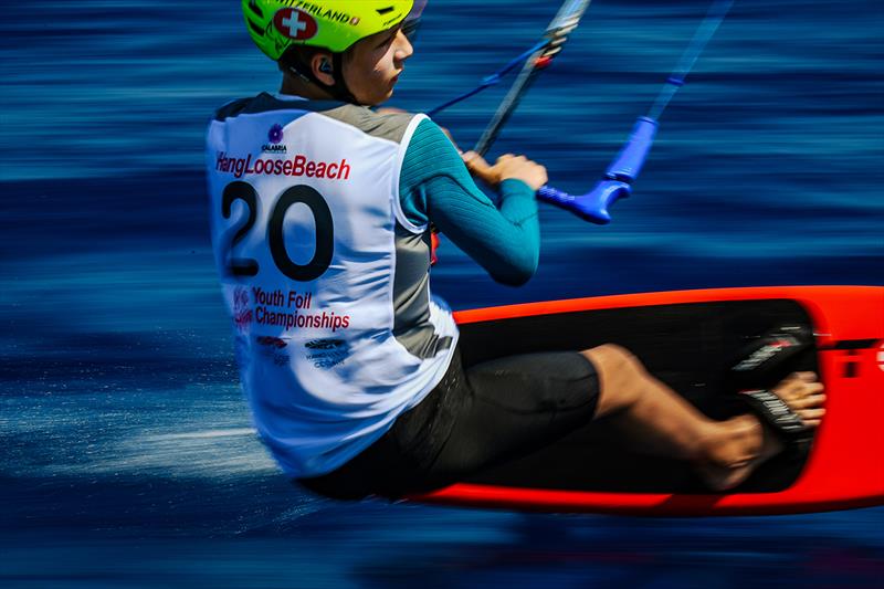 Gian Stragiotti makes a strong bid for the A's Youth European title - 2022 KiteFoil World Series Gizzeria photo copyright Martina Orsini / IKA taken at  and featuring the Kiteboarding class