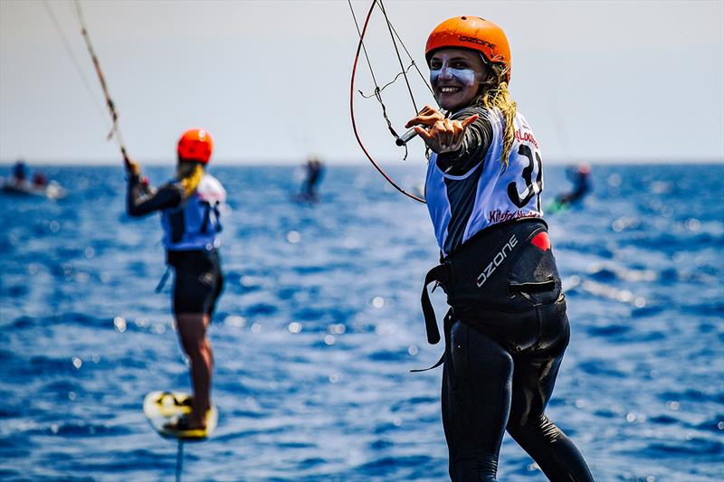 Poema Newland - grinning when she's winning - 2022 KiteFoil World Series Gizzeria - photo © Martina Orsini / IKA