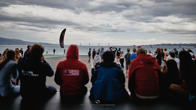 One kite in the sky - but not for long... - 2022 Lepanto Formula Kite European Championships in Greece, Day 1 photo copyright Robert Hajduk / IKA media taken at  and featuring the Kiteboarding class