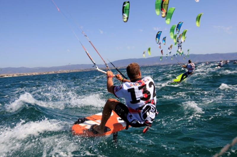 Tube kites and triple fin boards from the 2012 Worlds in Cagliari photo copyright Robert Hajduk / IKA media taken at  and featuring the Kiteboarding class