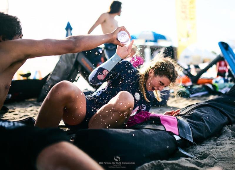 Magda Woyciechowska comes off worse from a water fight - 2022 Formula Kite World Championships - photo © Robert Hajduk / IKA media