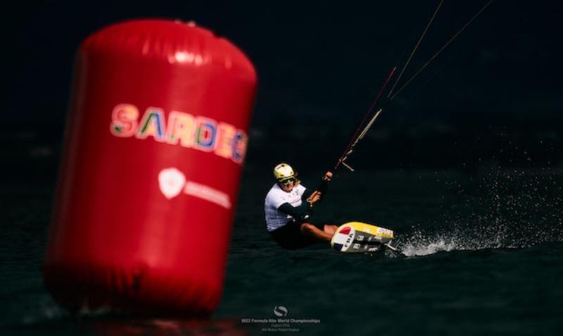 Scores of 3,1 lift Benoit Gomez (FRA) to 7th overall - 2022 Formula Kite World Championships in Cagliari, Sardinia - Day 3 photo copyright Robert Hajduk / IKA media taken at  and featuring the Kiteboarding class