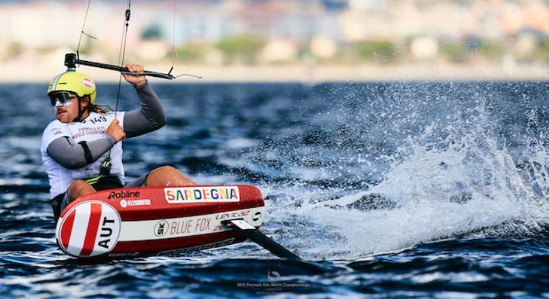 Valentin Bontus (AUT) narrowly missed the gold fleet cut - 2022 Formula Kite World Championships in Cagliari, Sardinia - Day 3 photo copyright Robert Hajduk / IKA media taken at  and featuring the Kiteboarding class