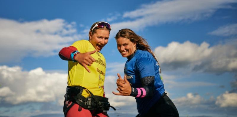 Rivals on the water, friends on the shore - Moroz and Nolot - 2022 Formula Kite World Championships, day 4 photo copyright Robert Hajduk / IKA media taken at  and featuring the Kiteboarding class