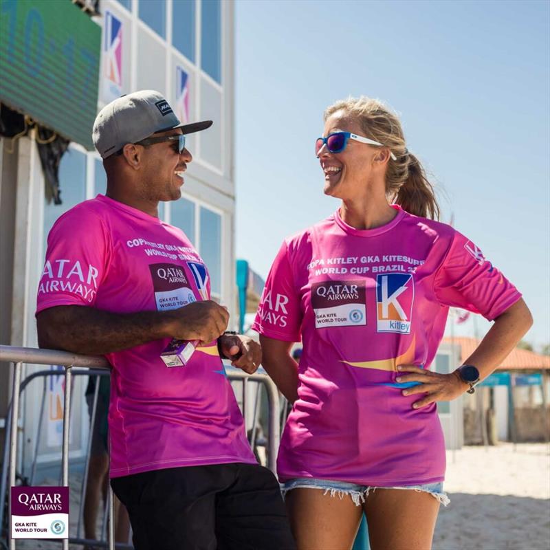 Sunshine good times for competitors - Copa Kitley GKA Kite-Surf & Hydrofoil-Freestyle World Cups Brazil - Day 1 photo copyright Svetlana Romantsova taken at  and featuring the Kiteboarding class