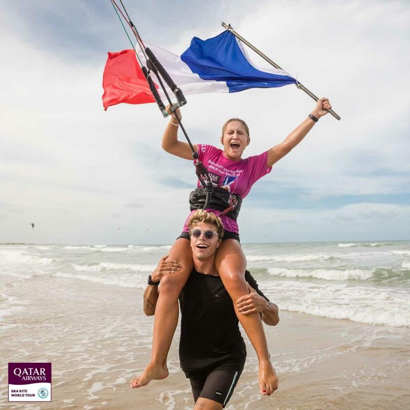 Capucine and her brother, Camille - Copa Kitley GKA Kite-Surf & Hydrofoil-Freestyle World Cups Brazil, Day 4 photo copyright Svetlana Romantsova taken at  and featuring the Kiteboarding class