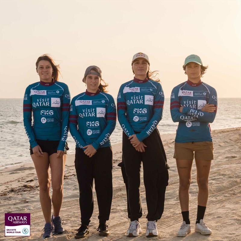 Women's finalists - Visit Qatar GKA Freestyle-Kite World Cup - Day 4 photo copyright Svetlana Romantsova taken at  and featuring the Kiteboarding class