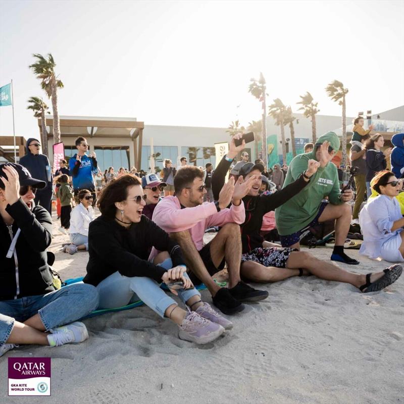 Kite fans - Visit Qatar GKA Freestyle-Kite World Cup - Day 5 photo copyright Svetlana Romantsova taken at  and featuring the Kiteboarding class