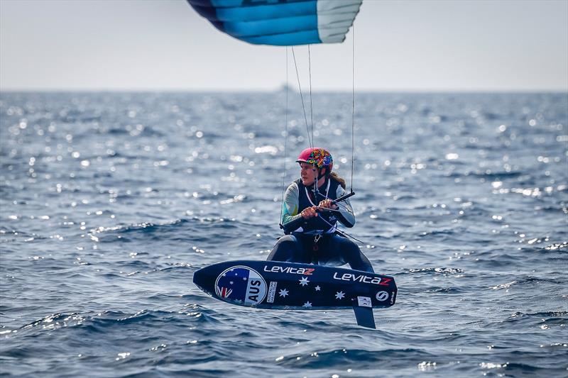 Breiana Whitehead in the Formula Kite Medal Race - 2023 Hyeres Regatta photo copyright Sailing Energy taken at COYCH Hyeres and featuring the Kiteboarding class