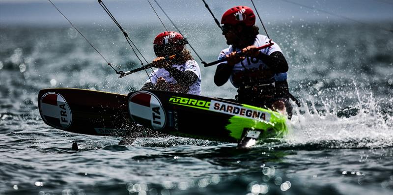 Sensational conditions in Torregrande - Formula Kite Youth Europeans and Masters Worlds 2023, Day 1 - photo © IKA media / Robert Hajduk