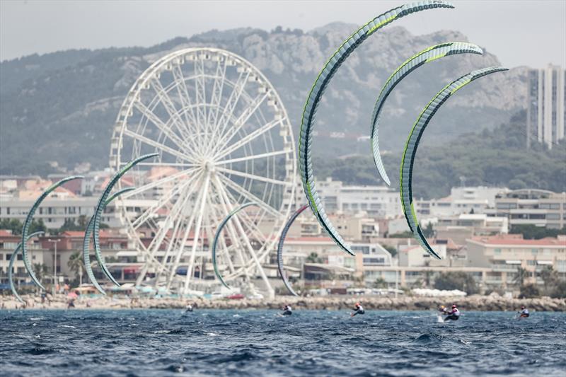 Kiteboards - Paris 2024 Olympic Sailing Test Event, Marseille, France. July 12, 2023 photo copyright Sander van der Borch / World Sailing taken at  and featuring the Kiteboarding class