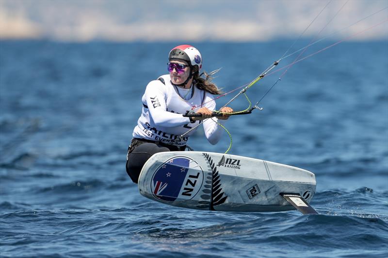 Justina Kitchen (NZL) - Nacra 17- Paris 2024 Olympic Sailing Test Event, Marseille, France - Day 6 - July 14, 2023 photo copyright Sander van der Borch / World Sailing taken at  and featuring the Kiteboarding class