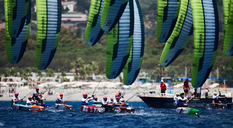 Spectacular racing off Hang Loose Beach - 2023 Formula Kite Youth World Championships Gizzeria, day 1 - photo © IKA Media / Robert Hajduk