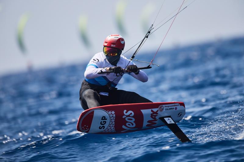 Singapore's Max Maeder confirming Asian kiteboarding power - 2023 Formula Kite Youth World Championships Gizzeria, day 1 - photo © IKA Media / Robert Hajduk