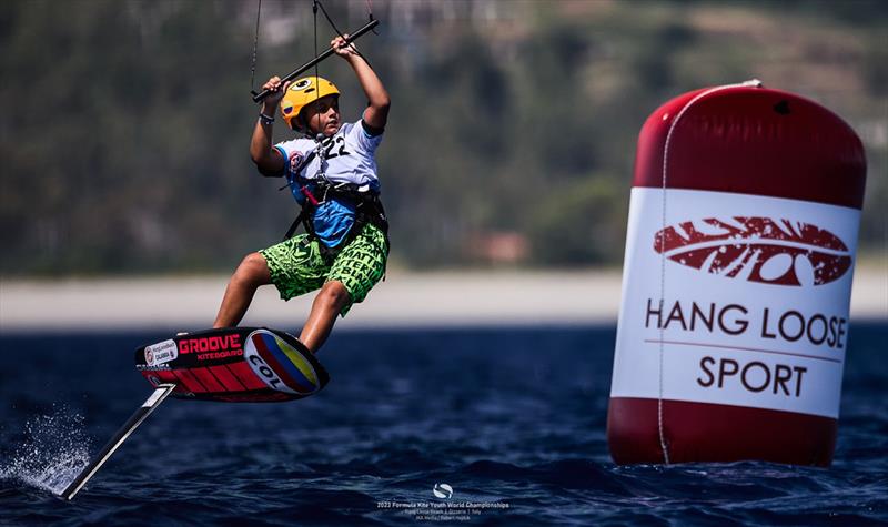 Charming the crowds 11-years-old Jean Paul Villegas from Colombia- 2023 Formula Kite Youth World Championships - photo © IKA Media / Robert Hajduk