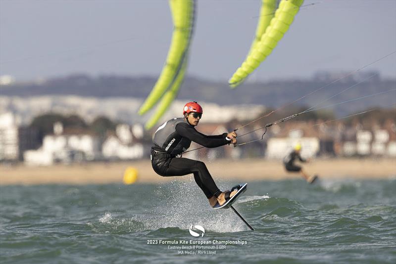 Riccardo Pianosi leading the way in men's Gold Fleet - 2023 Formula Kite European Championships - photo © IKA media / Mark Lloyd