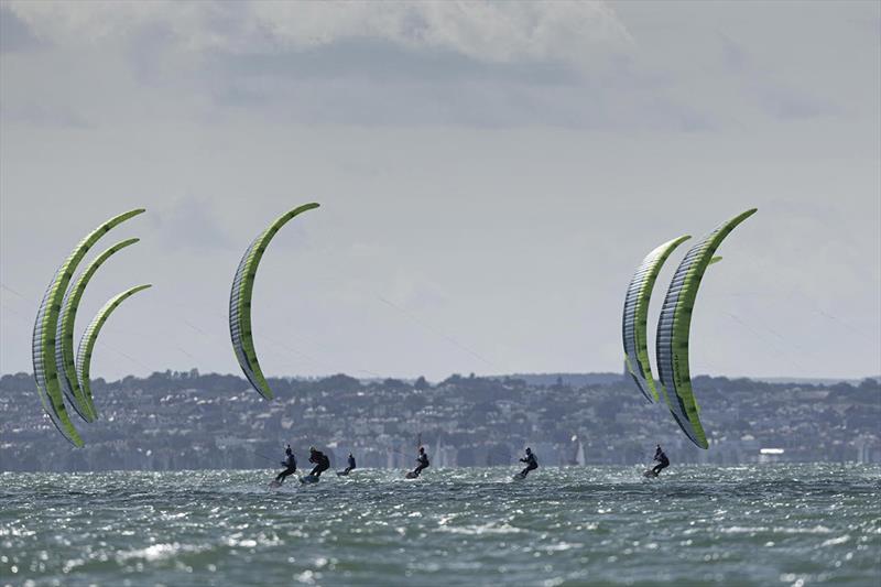 The breeze built throughout the afternoon on the sunny Solent - 2023 Formula Kite European Championships - photo © IKA media / Mark Lloyd