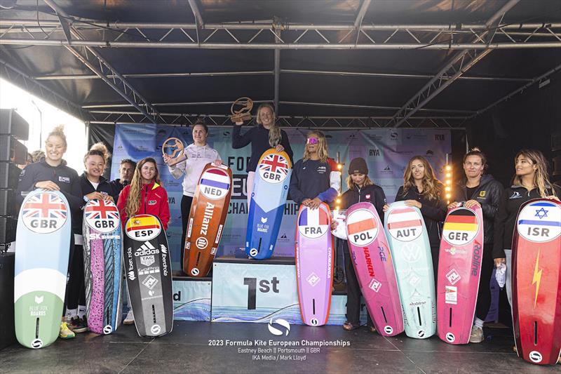 The top 10 women on the stage - 2023 Formula Kite European Championships  - photo © IKA media / Mark Lloyd