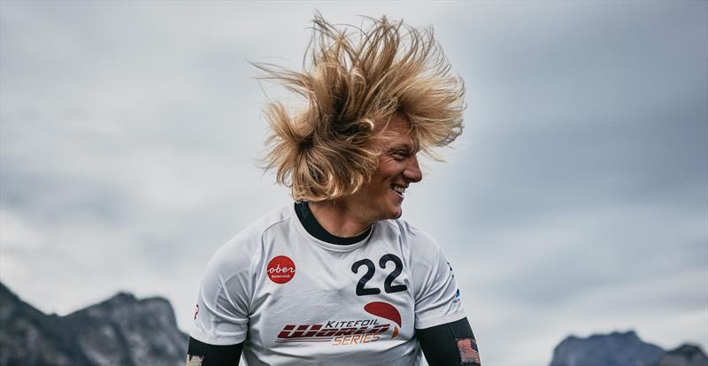 Jannis Maus's hair: `My secret? Never wash it...` - 2023 KiteFoil World Series Austria day 3 - photo © IKA Media / Robert Hajduk