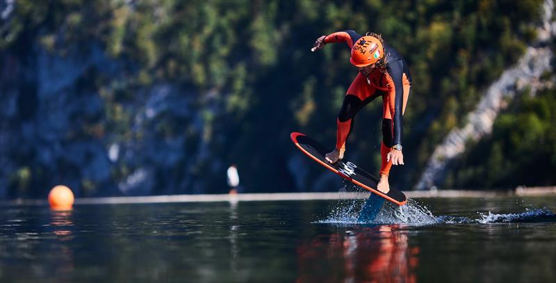 Orangeman putting on a show for the fans - 2023 KiteFoil World Series Austria day 3 - photo © IKA Media / Robert Hajduk