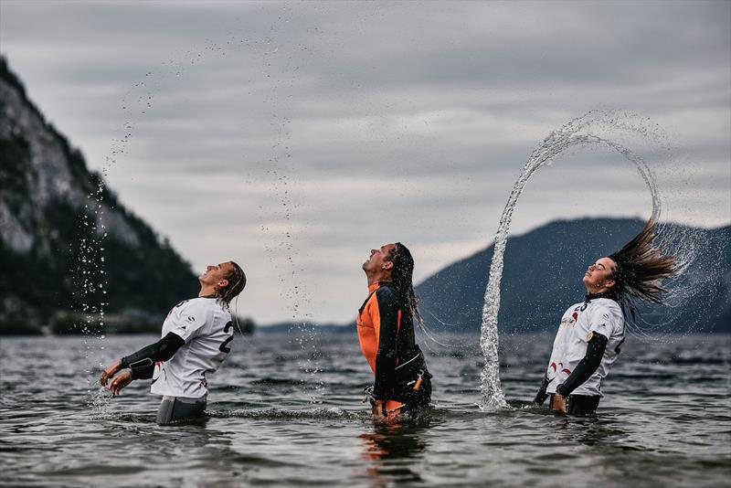 Orangeman and the Polish Dream Team win the wet hair contest - 2023 KiteFoil World Series Austria day 3 - photo © IKA Media