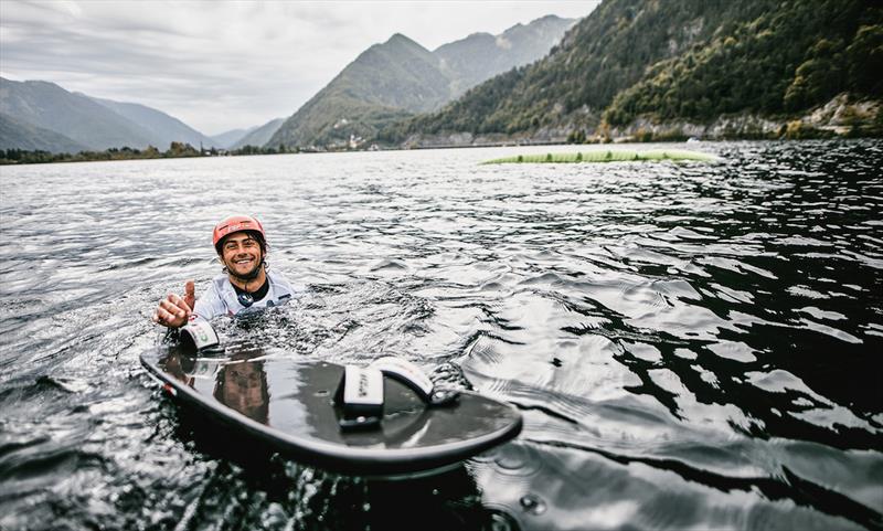 2023 KiteFoil World Series Austria - Sam Dickinson dislocated his shoulder but the Briton kept on smiling - photo © IKA Media / Robert Hajduk