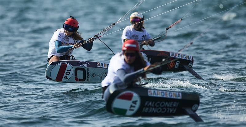 2023 Kitefoil World Series - Julia Damasiewicz (left) battling with Sofia Tomasoni (foreground) - photo © IKA Media / Robert Hajduk