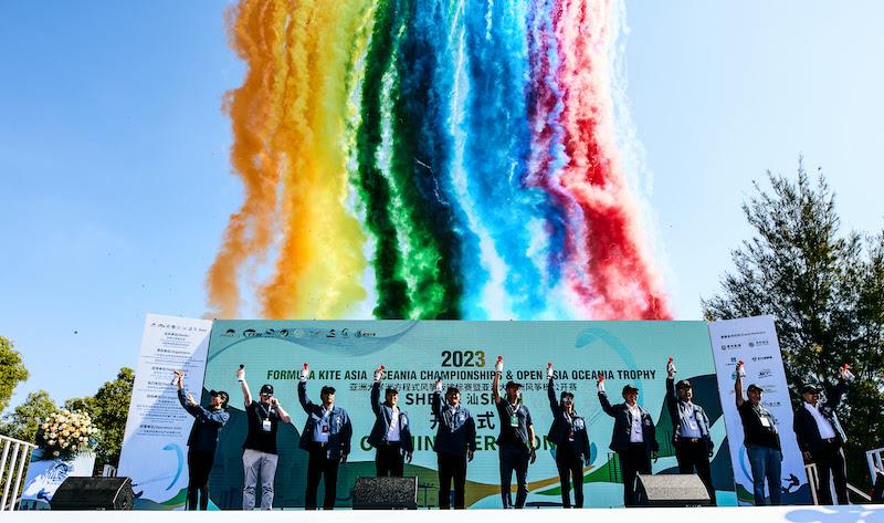 The Opening Ceremony goes off with a bang - Formula Kite Asia & Oceania Championships 2023 - Day 1 - photo © IKA Media / Robert Hajduk