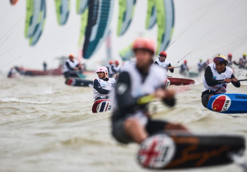 Joseph Jonathan Weston (middle distance) in serene form - 2023 KiteFoil World Series Final in Zhuhai, day 2 - photo © IKA Media / Robert Hajduk