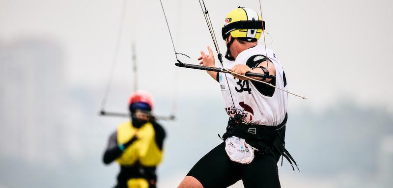 Dolenc and Maeder acknowledge each other in a final race photo finish - 2023 KiteFoil World Series Final in Zhuhai, Day 3 photo copyright IKA Media / Robert Hajduk taken at  and featuring the Kiteboarding class