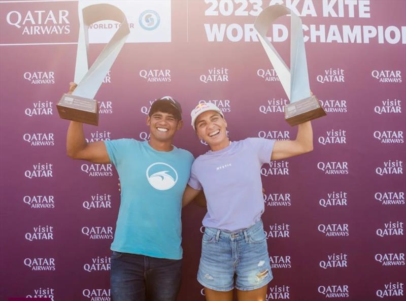 Bruna Kajiya and Carlos Mario - Visit Qatar GKA Freestyle Kite World Cup Finals - photo © Svetlana Romantsova