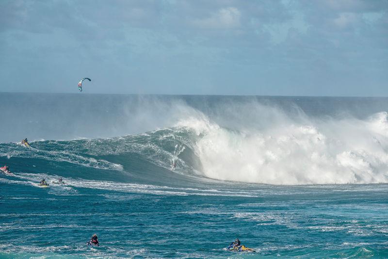 72ft at Jaws - Patri McLaughlin Sets New Kitesurfing World Record photo copyright Adam Carbajal taken at  and featuring the Kiteboarding class