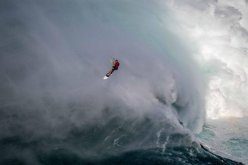 72ft at Jaws - Patri McLaughlin Sets New Kitesurfing World Record photo copyright Daniel Sullivan taken at  and featuring the Kiteboarding class