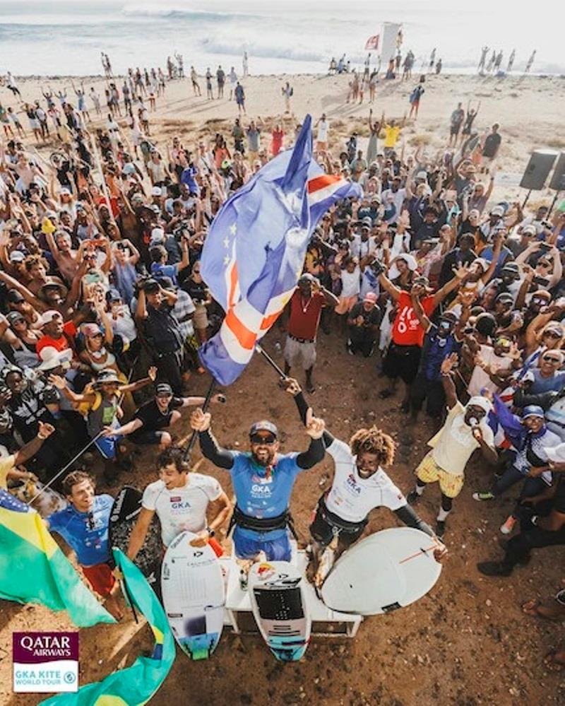 Airton Cozzolino, Gabriel Benetton, Mitu Monteiro and Pedro Matos - GKA Kite-Surf World Cup Cape Verde 2024 - Day 3 photo copyright Lukas K Stiller taken at  and featuring the Kiteboarding class