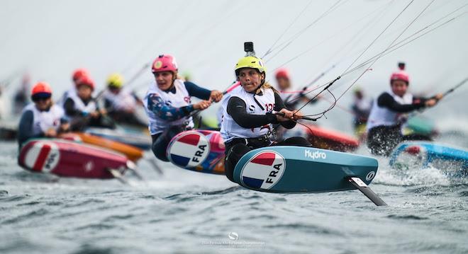 2024 Formula Kite Europeans Day 3: Olympic selection rivals Newland (left) and Kampman (right) photo copyright IKA Media / Robert Hajduk taken at  and featuring the Kiteboarding class