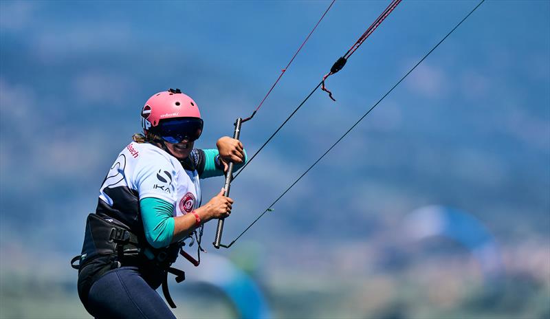 Aija Ambrasa is thrilled to be leading after day 1 - photo © IKA Media / Robert Hajduk