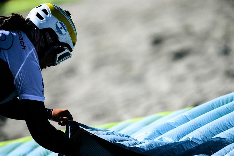 Catalina Turienzo packing her kite afrer winning all races of the day - 2024 Formula Kite Youth Worlds - photo © IKA media/ Robert Hajduk: