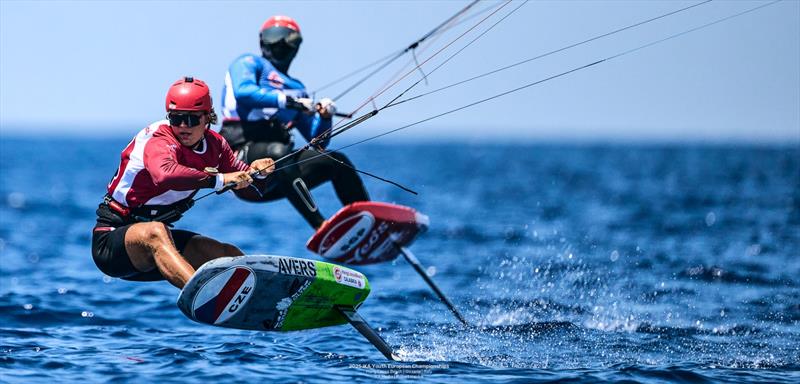 Voitech Koska [CZE] leading Max Maeder [SGP] - 2025 IKA Youth Europeans in Gizzeria day 3 - photo © IKA Media / Robert Hajduk