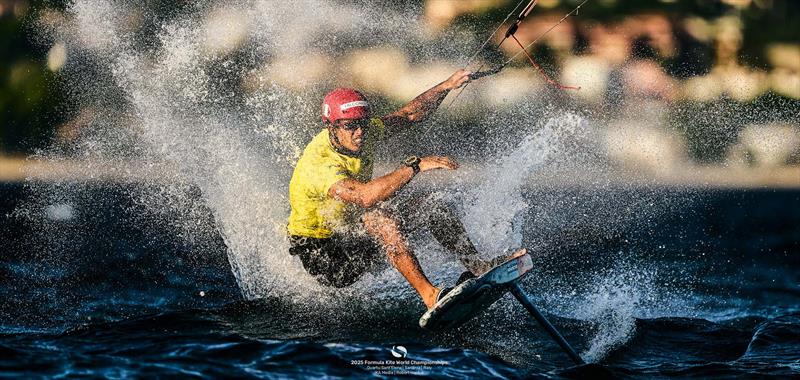 Riccardo Pianosi battling the elements to stay ahead of the pack - 2025 Formula Kite World Championships - photo © IKA Media / Robert Hajduk